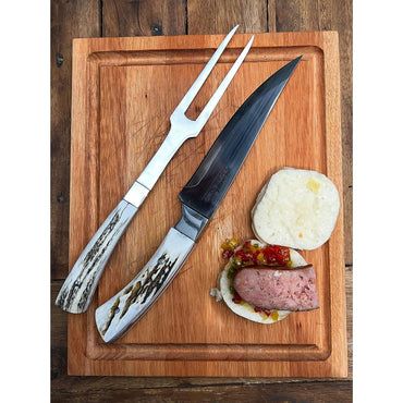 AC 95 Handcrafted Knife Set Deer Antler Handle – No Sheath Included