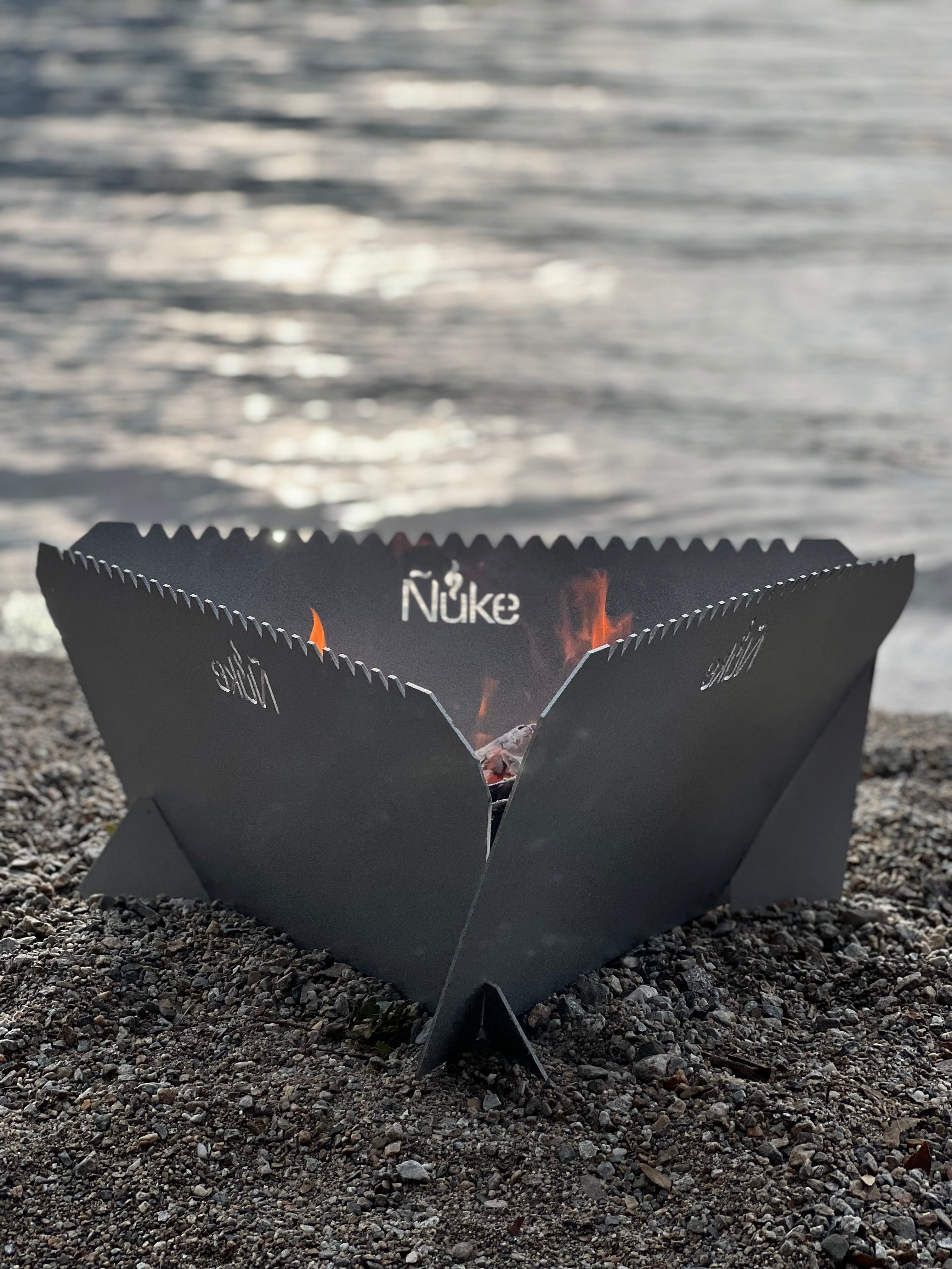 Onix 500 Fire Pit Grill -Folds Flat Firepit & Grill – Nuke BBQ